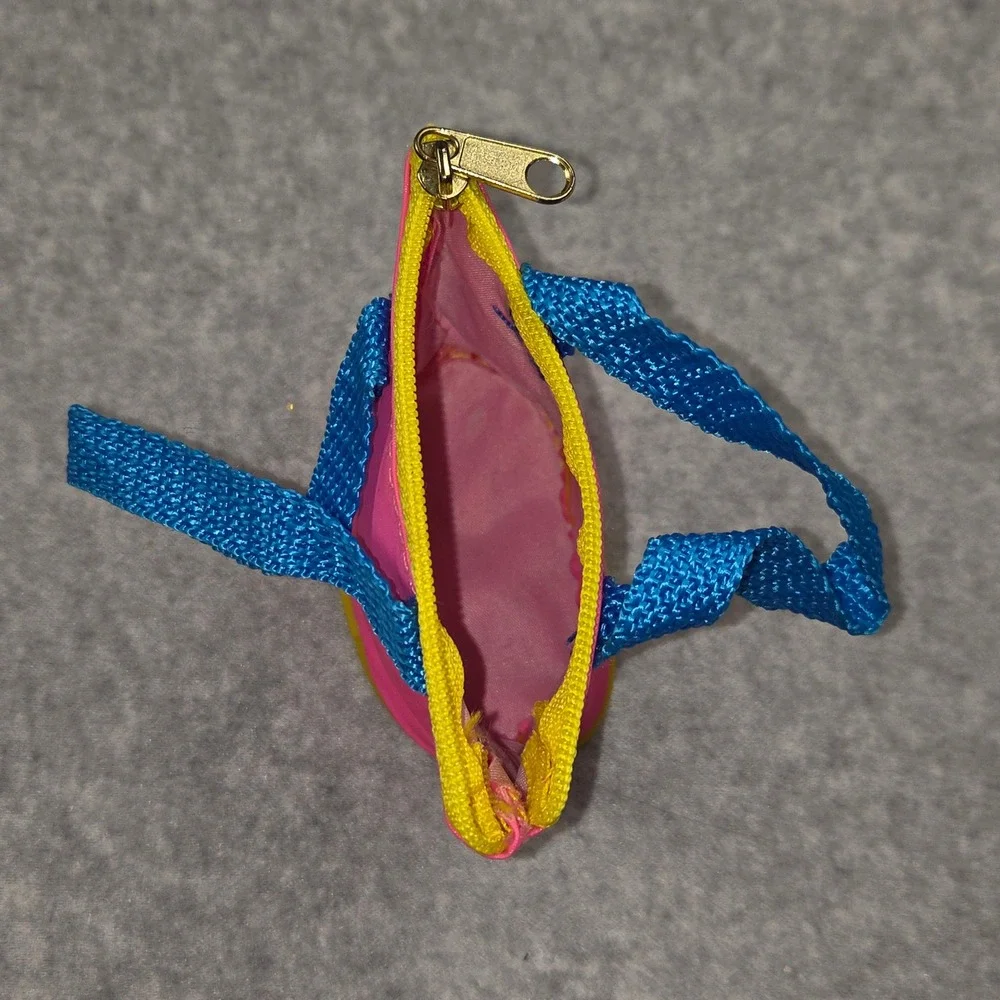 Vintage 1995 Barbie Baywatch Mini Purse Pink Blue Tote Bag Coin Pouch